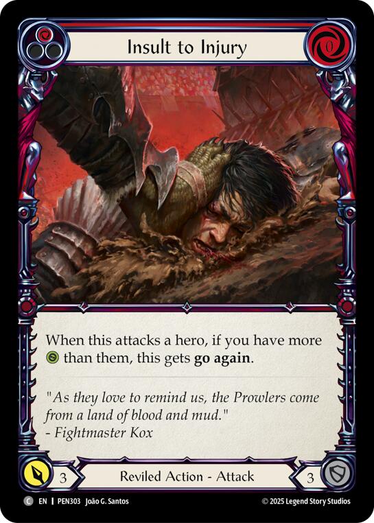 Insult To Injury (Red) (Rainbow Foil) [PEN303] (Compendium of Rathe)  Rainbow Foil | Cracking-Singles