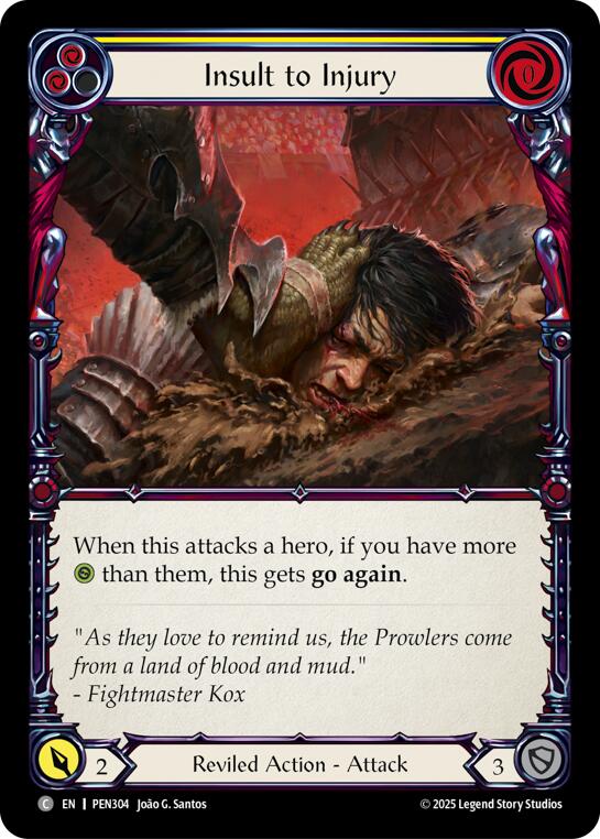 Insult To Injury (Yellow) (Regular) [PEN304] (Compendium of Rathe) | Cracking-Singles