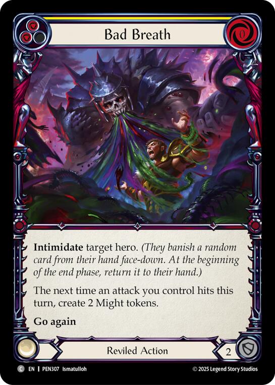 Bad Breath (Yellow) (Rainbow Foil) [PEN307] (Compendium of Rathe)  Rainbow Foil | Cracking-Singles