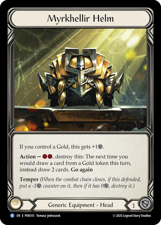 Myrkhellir Helm [PEN315] (Compendium of Rathe)  Cold Foil | Cracking-Singles
