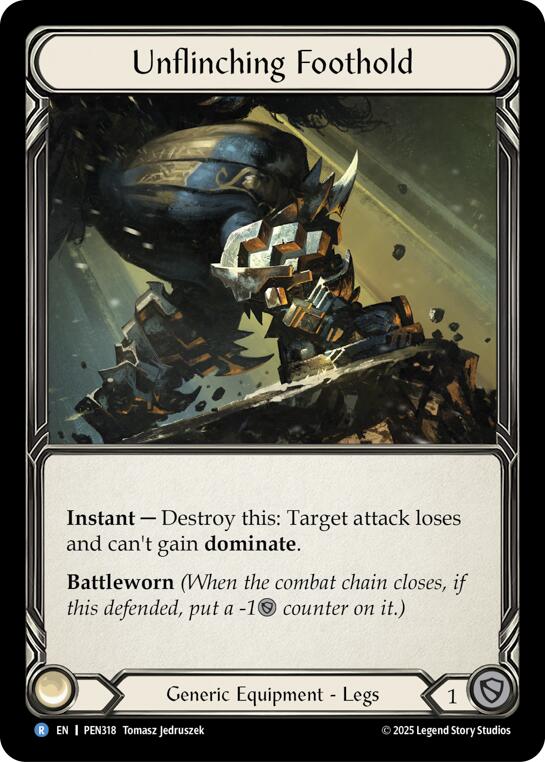 Unflinching Foothold [PEN318] (Compendium of Rathe)  Cold Foil | Cracking-Singles