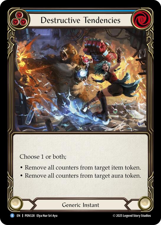 Destructive Tendencies (Blue) (Rainbow Foil) [PEN328] (Compendium of Rathe)  Rainbow Foil | Cracking-Singles