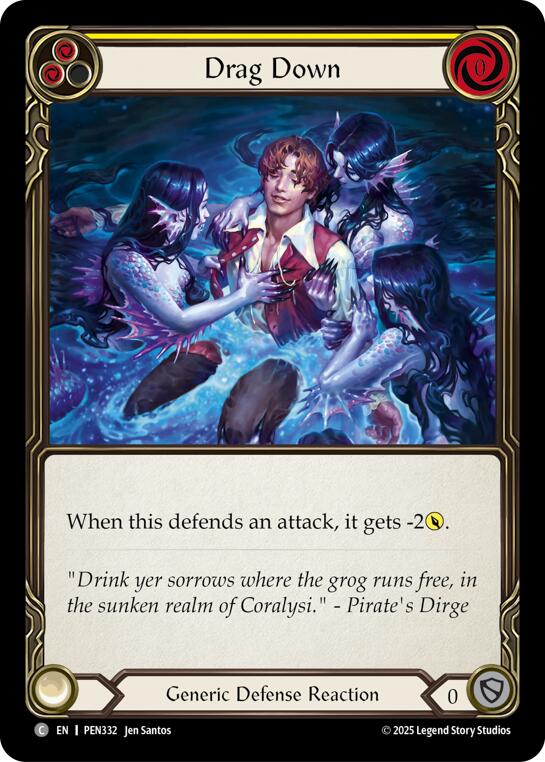 Drag Down (Yellow) (Regular) [PEN332] (Compendium of Rathe) | Cracking-Singles