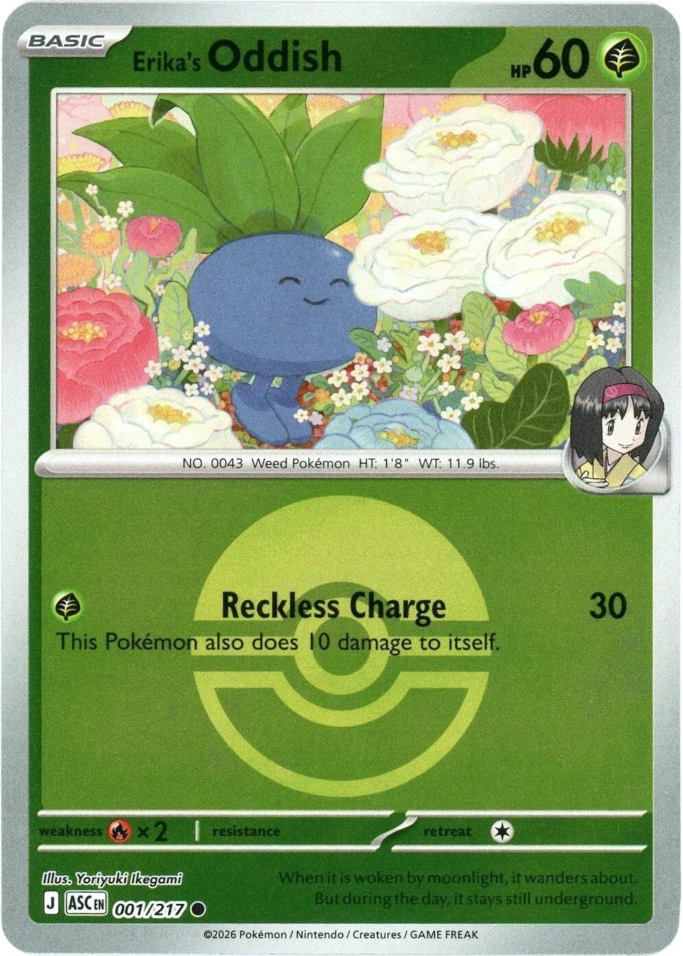 Erika's Oddish (001/217) (Poke Ball) [Mega Evolution: Ascended Heroes] | Cracking-Singles