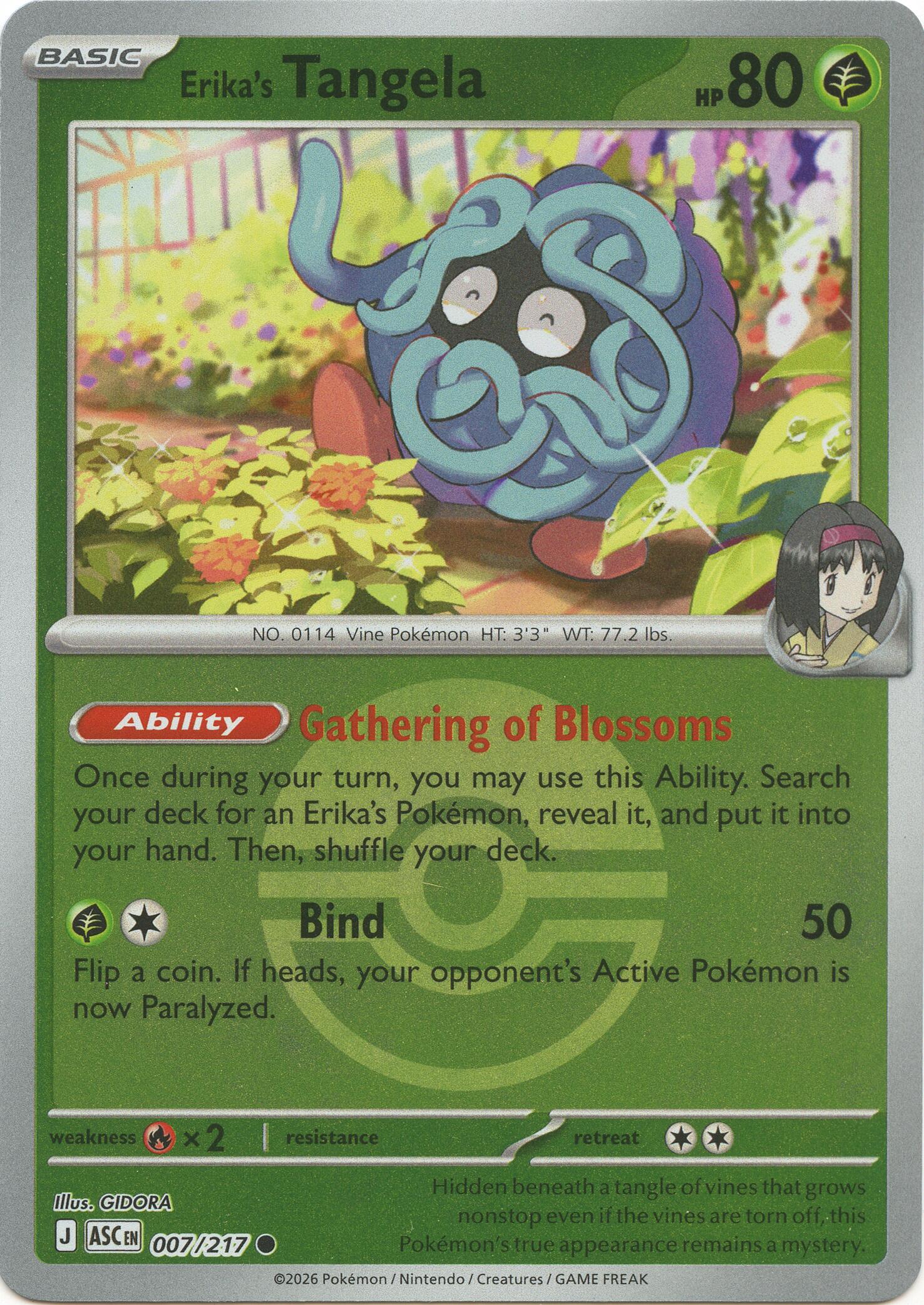 Erika's Tangela (007/217) (Poke Ball) [Mega Evolution: Ascended Heroes] | Cracking-Singles