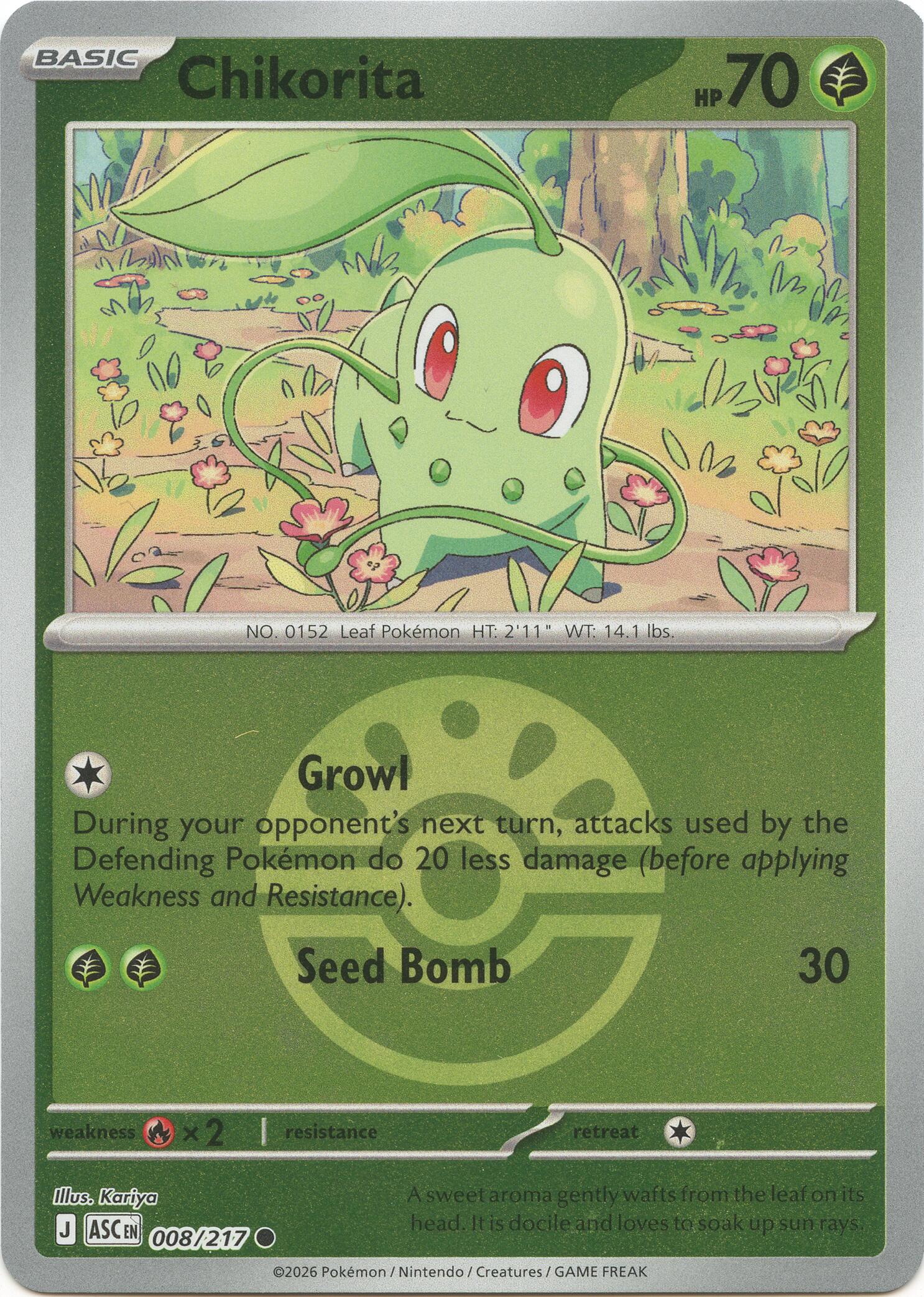 Chikorita (008/217) (Friend Ball) [Mega Evolution: Ascended Heroes] | Cracking-Singles