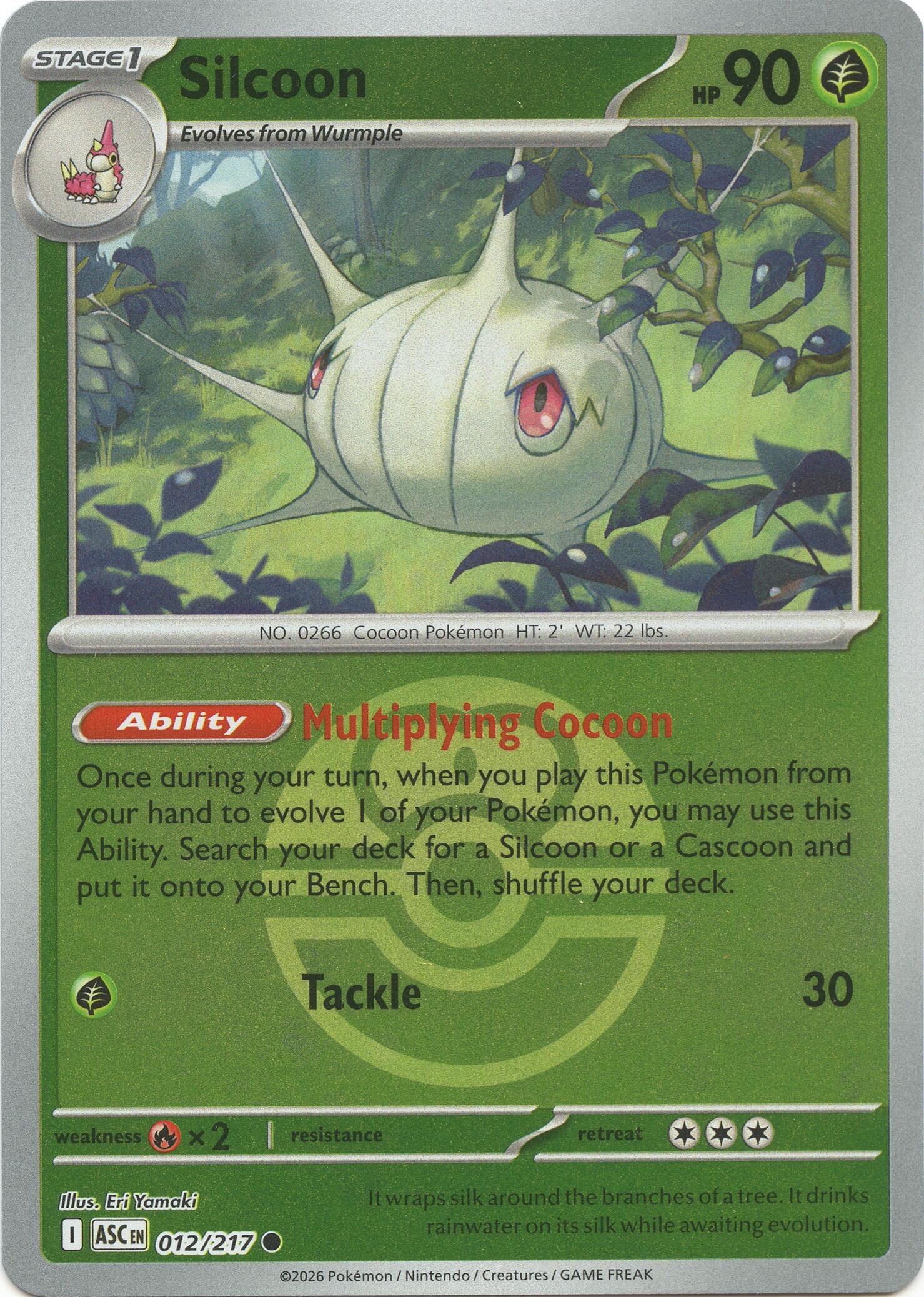 Silcoon (012/217) (Love Ball) [Mega Evolution: Ascended Heroes] | Cracking-Singles