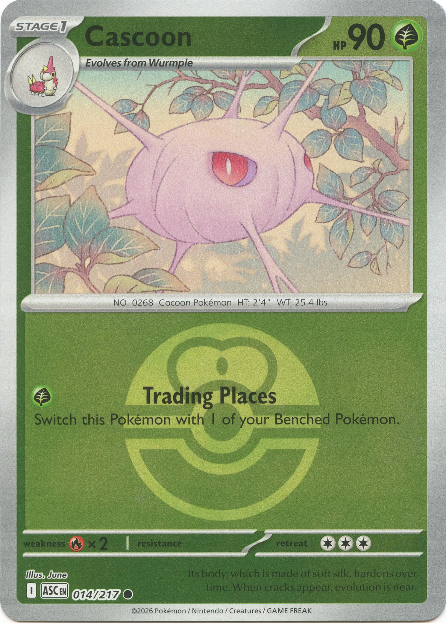 Cascoon (014/217) (Love Ball) [Mega Evolution: Ascended Heroes] | Cracking-Singles
