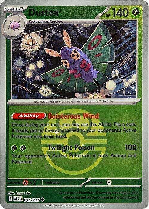 Dustox (015/217) (Love Ball) [Mega Evolution: Ascended Heroes] | Cracking-Singles