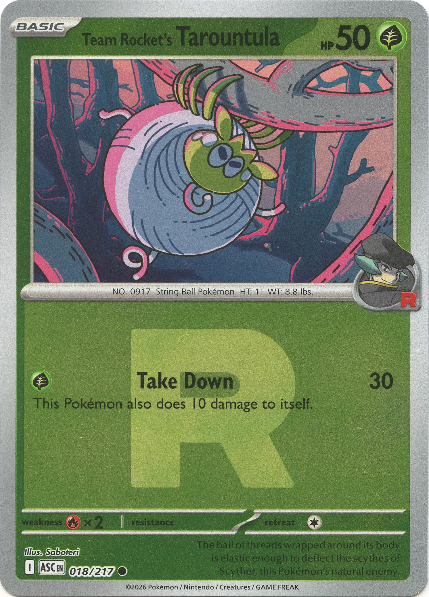 Team Rocket's Tarountula (018/217) (Team Rocket) [Mega Evolution: Ascended Heroes] | Cracking-Singles