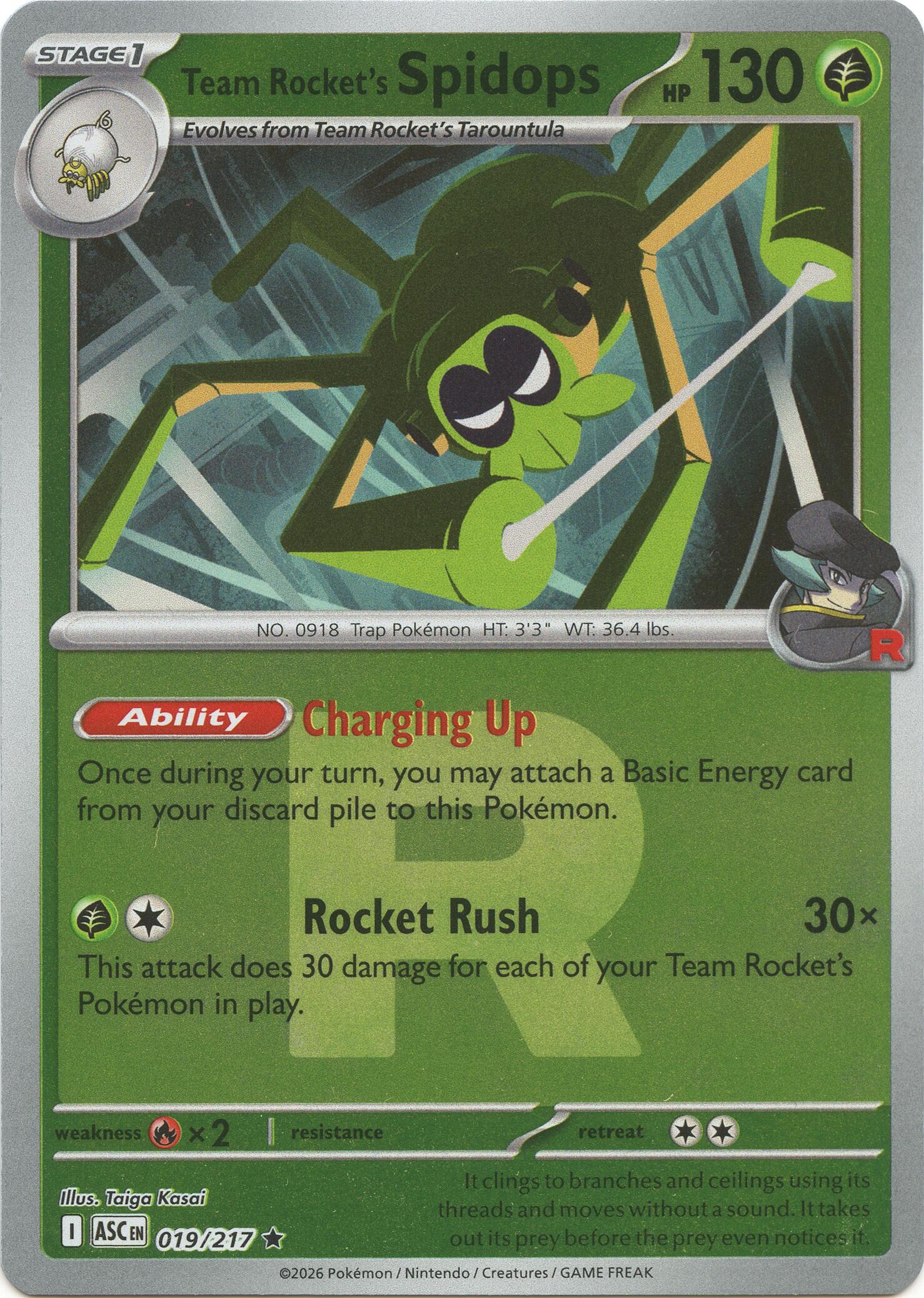Team Rocket's Spidops (019/217) (Team Rocket) [Mega Evolution: Ascended Heroes] | Cracking-Singles
