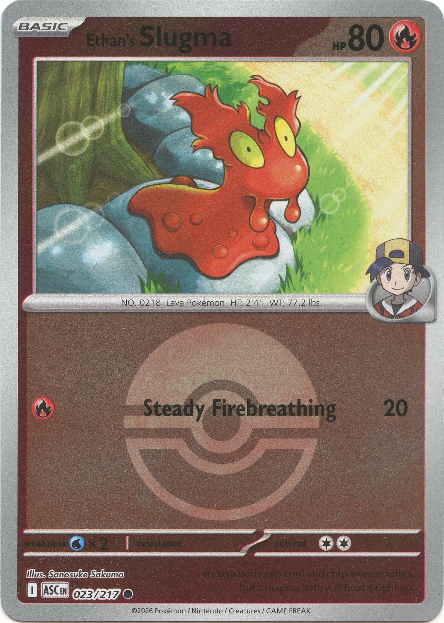 Ethan's Slugma (023/217) (Poke Ball) [Mega Evolution: Ascended Heroes] | Cracking-Singles
