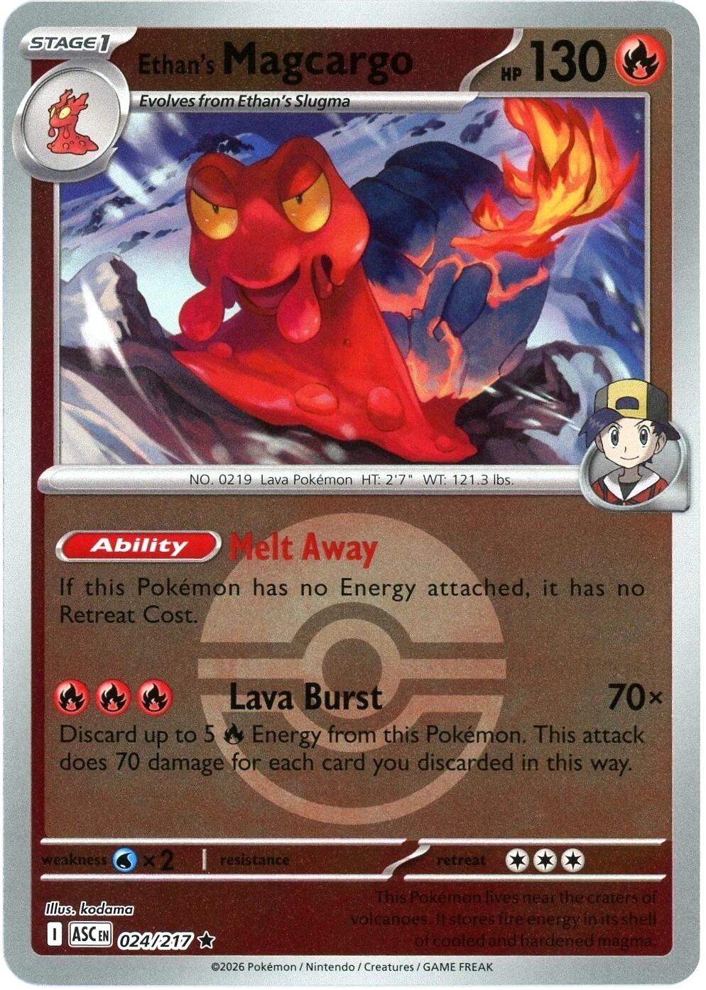 Ethan's Magcargo (024/217) (Poke Ball) [Mega Evolution: Ascended Heroes] | Cracking-Singles