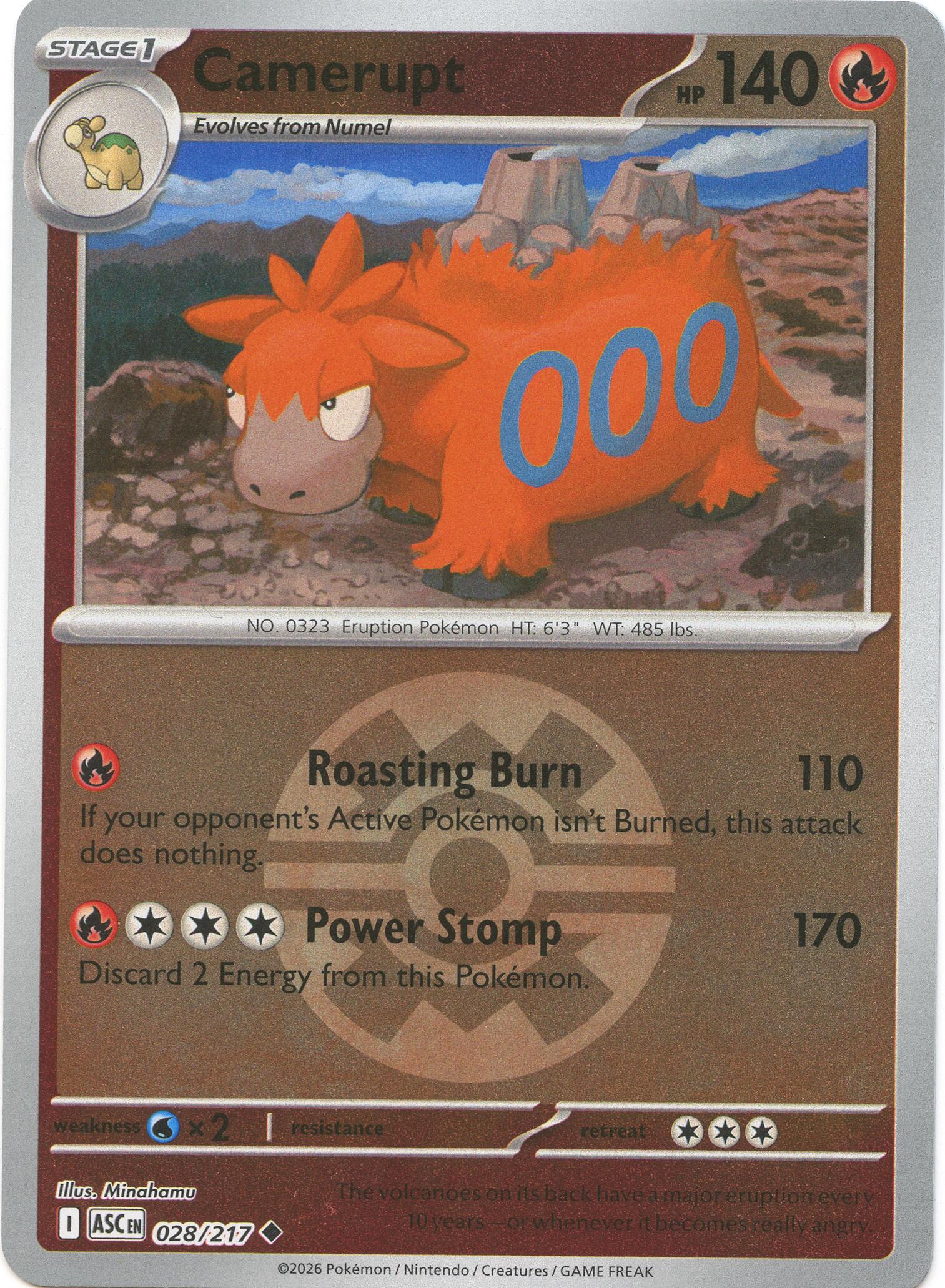 Camerupt (028/217) (Quick Ball) [Mega Evolution: Ascended Heroes] | Cracking-Singles
