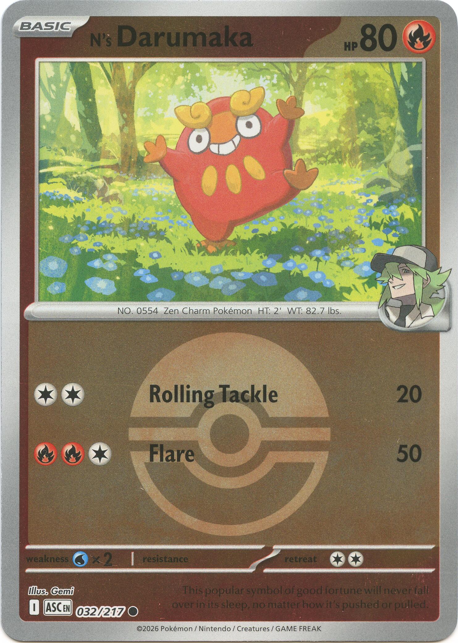 N's Darumaka (032/217) (Poke Ball) [Mega Evolution: Ascended Heroes] | Cracking-Singles