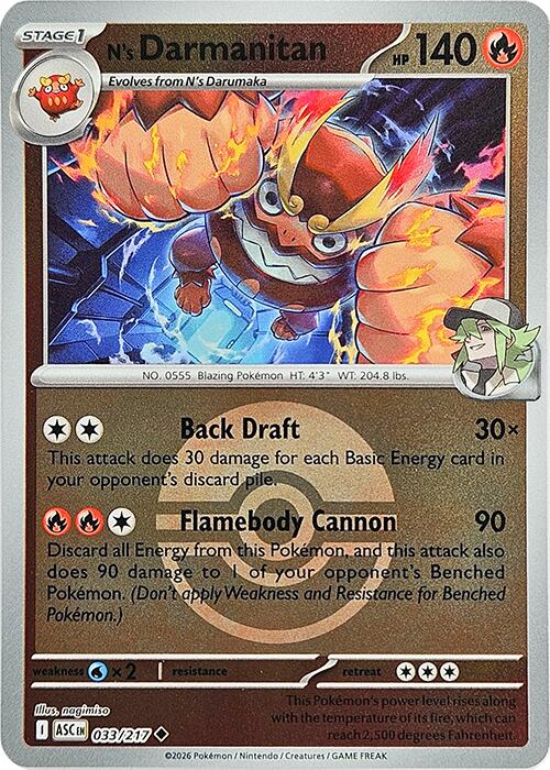 N's Darmanitan (033/217) (Poke Ball) [Mega Evolution: Ascended Heroes] | Cracking-Singles