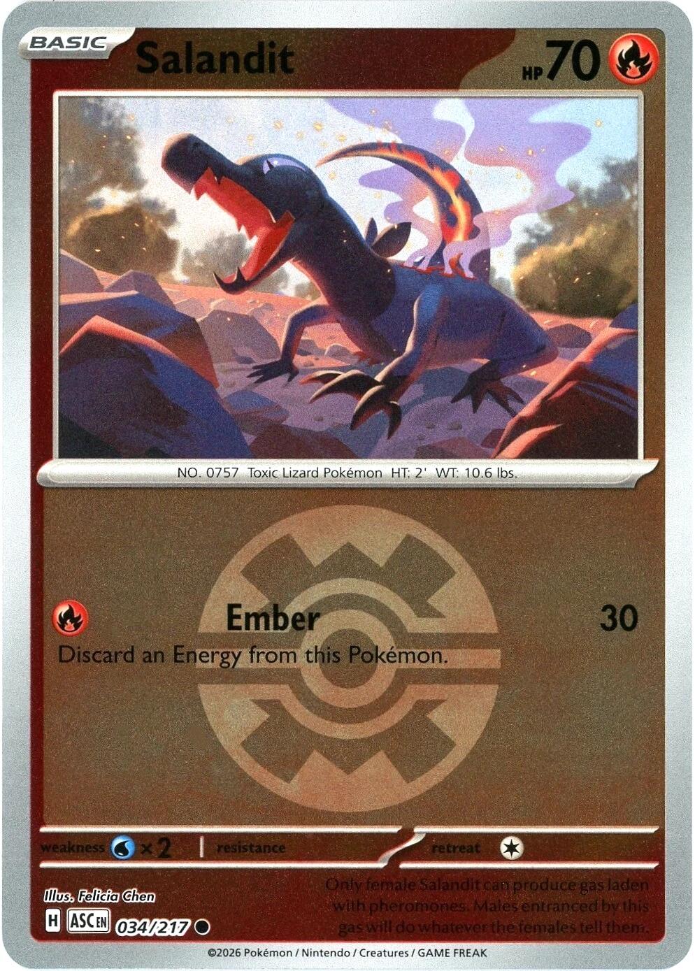 Salandit (034/217) (Quick Ball) [Mega Evolution: Ascended Heroes] | Cracking-Singles