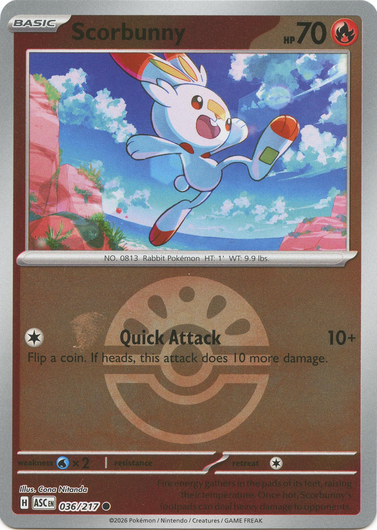 Scorbunny (036/217) (Friend Ball) [Mega Evolution: Ascended Heroes] | Cracking-Singles