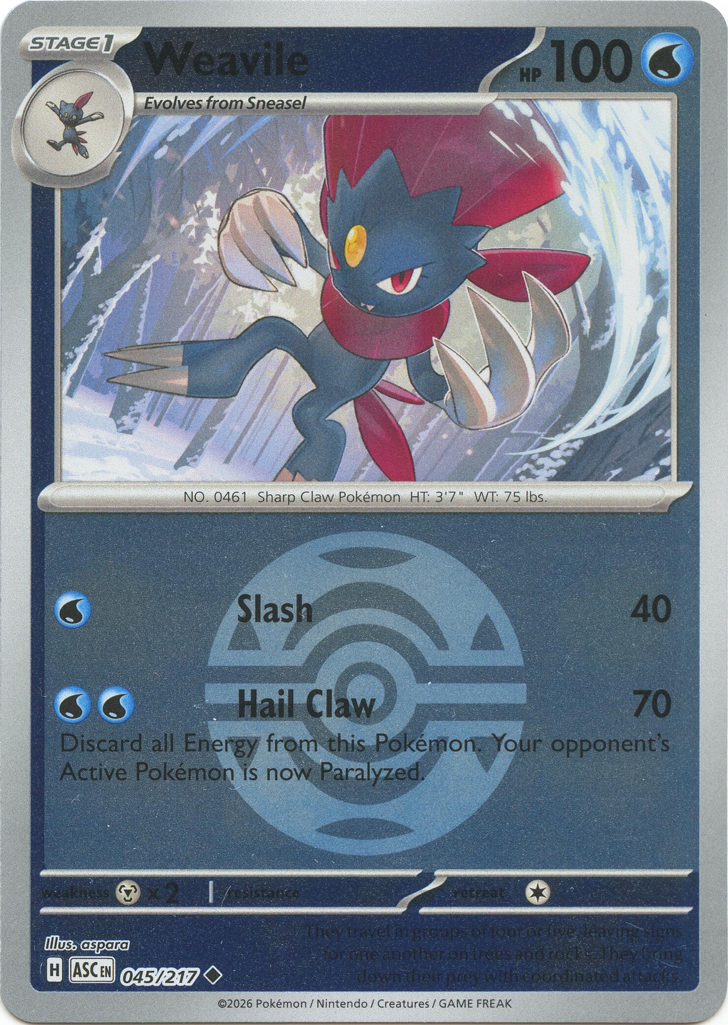 Weavile (045/217) (Dusk Ball) [Mega Evolution: Ascended Heroes] | Cracking-Singles