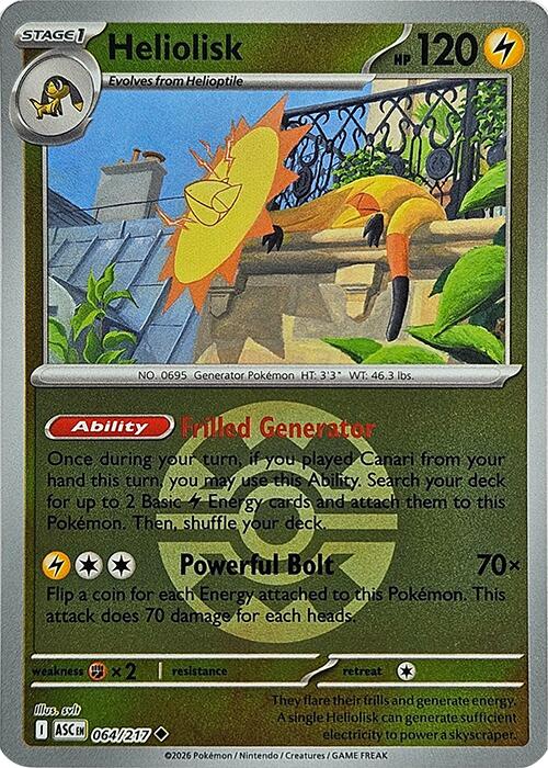 Heliolisk (064/217) (Quick Ball) [Mega Evolution: Ascended Heroes] | Cracking-Singles