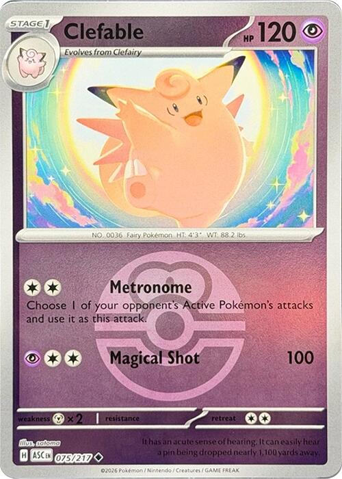 Clefable (075/217) (Love Ball) [Mega Evolution: Ascended Heroes] | Cracking-Singles