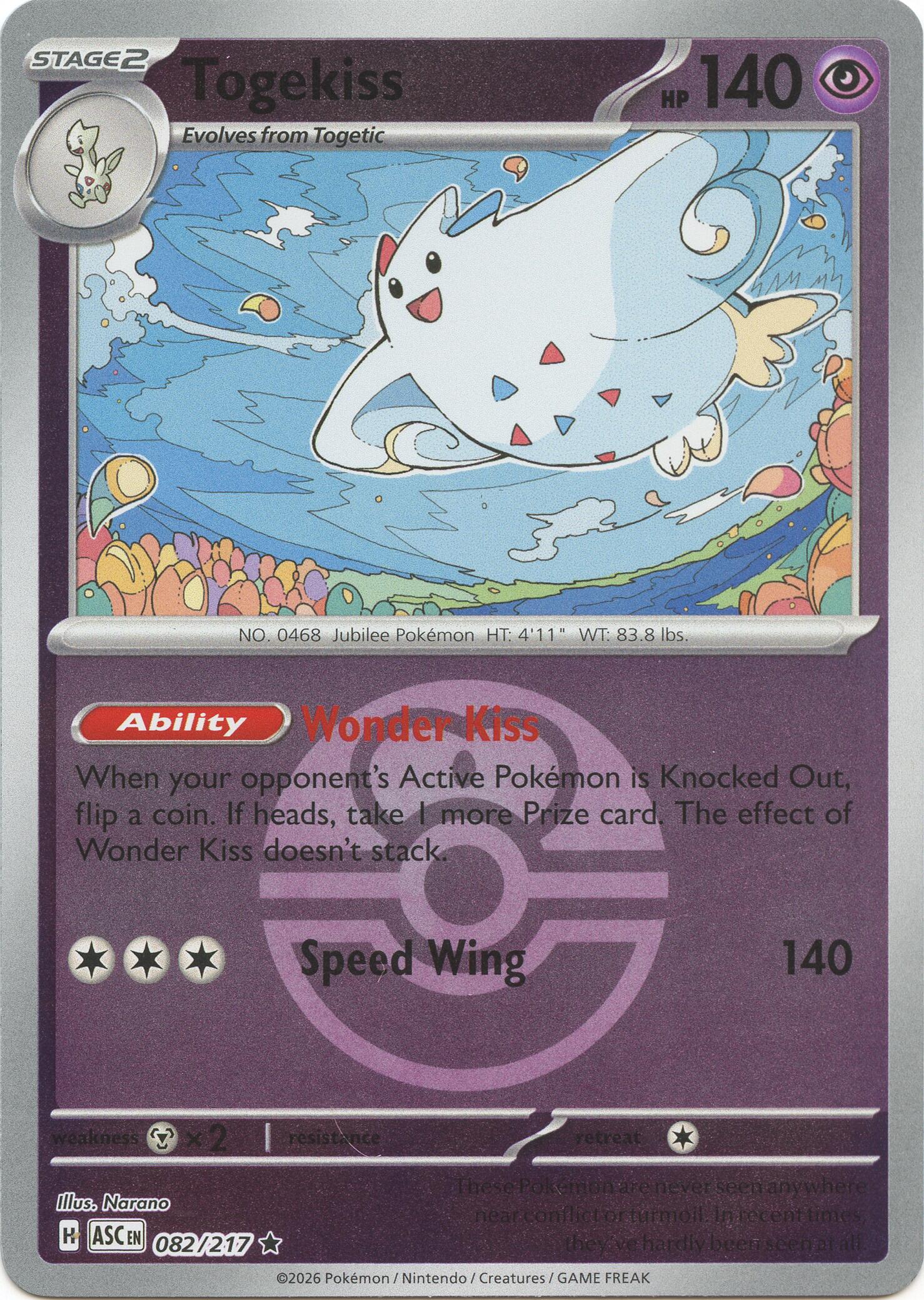 Togekiss (082/217) (Love Ball) [Mega Evolution: Ascended Heroes] | Cracking-Singles