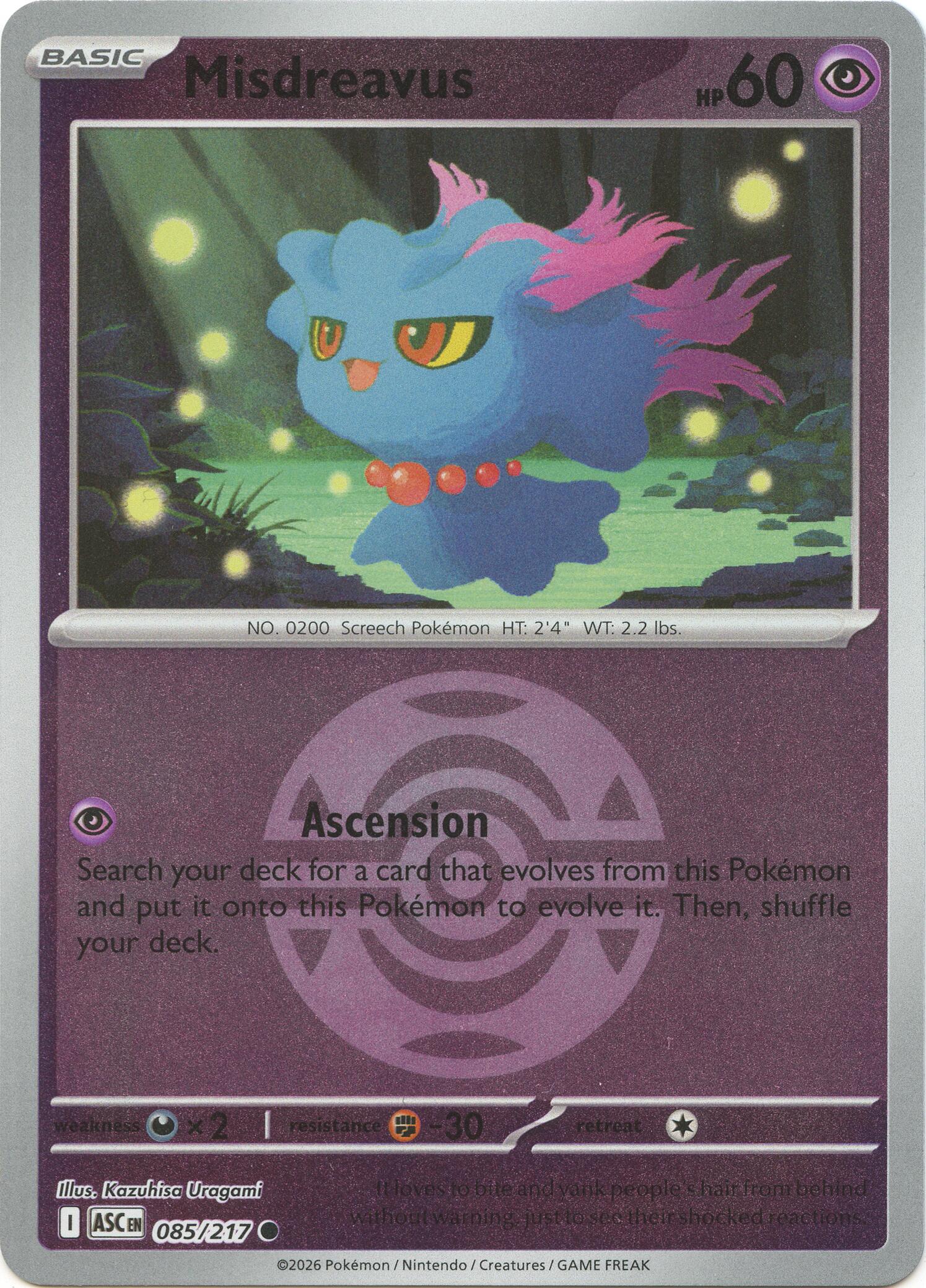 Misdreavus (085/217) (Dusk Ball) [Mega Evolution: Ascended Heroes] | Cracking-Singles
