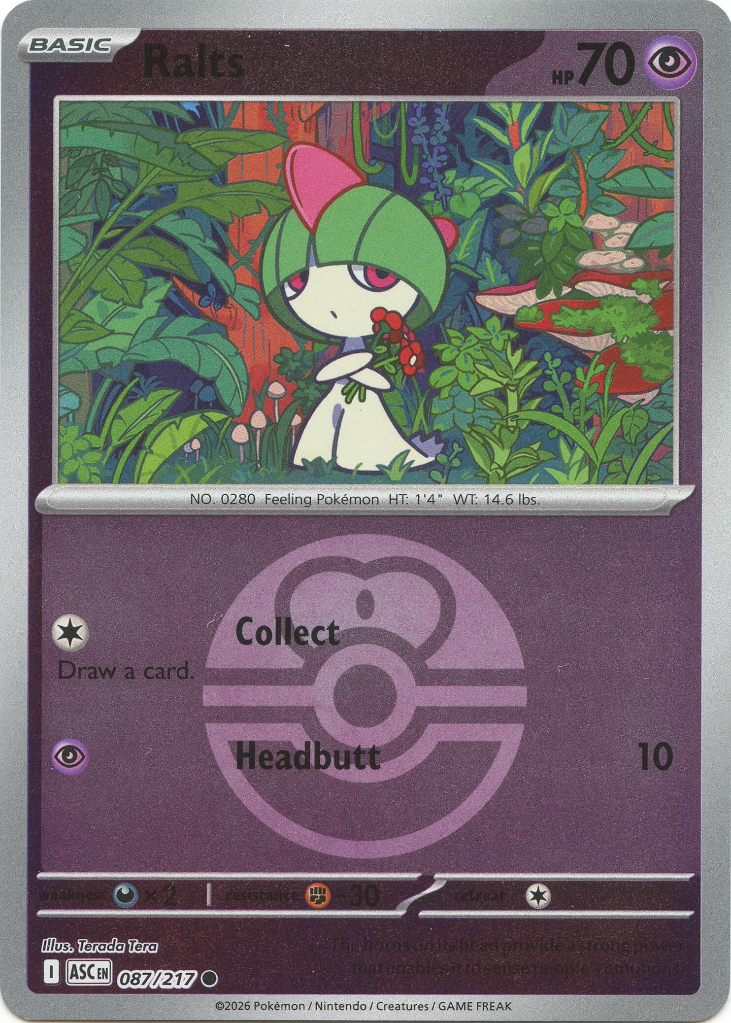Ralts (087/217) (Love Ball) [Mega Evolution: Ascended Heroes] | Cracking-Singles