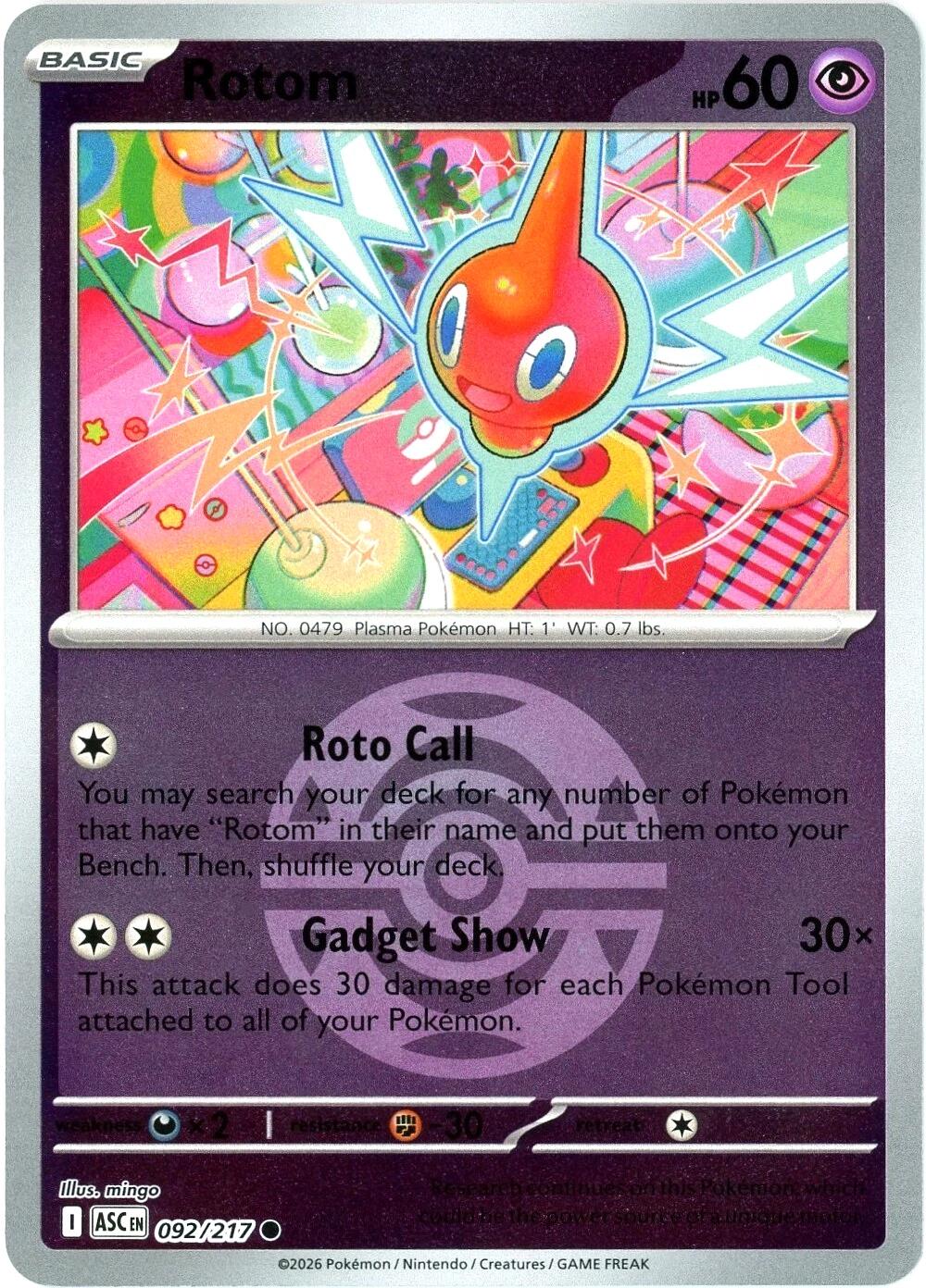 Rotom (092/217) (Dusk Ball) [Mega Evolution: Ascended Heroes] | Cracking-Singles