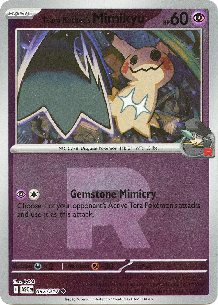 Team Rocket's Mimikyu (097/217) (Team Rocket) [Mega Evolution: Ascended Heroes] | Cracking-Singles