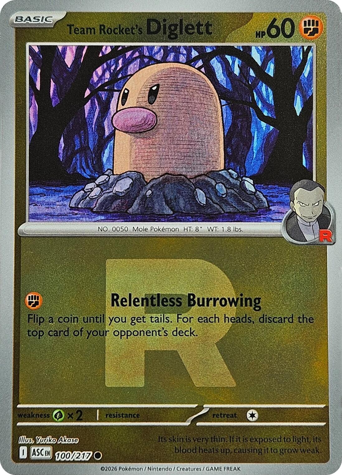 Team Rocket's Diglett (100/217) (Team Rocket) [Mega Evolution: Ascended Heroes] | Cracking-Singles