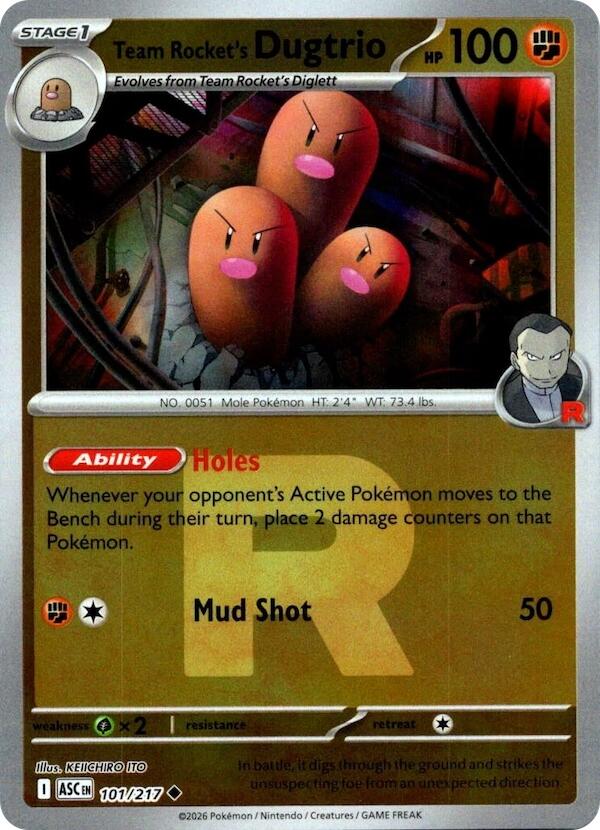 Team Rocket's Dugtrio (101/217) (Team Rocket) [Mega Evolution: Ascended Heroes] | Cracking-Singles