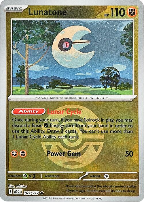 Lunatone (105/217) (Dusk Ball) [Mega Evolution: Ascended Heroes] | Cracking-Singles