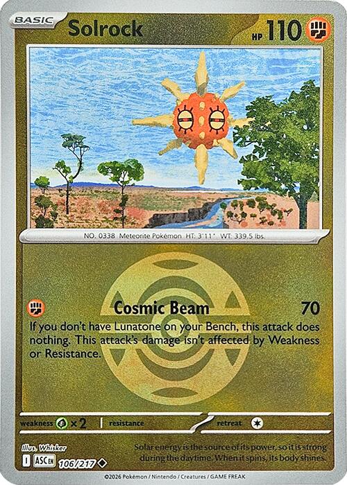 Solrock (106/217) (Dusk Ball) [Mega Evolution: Ascended Heroes] | Cracking-Singles