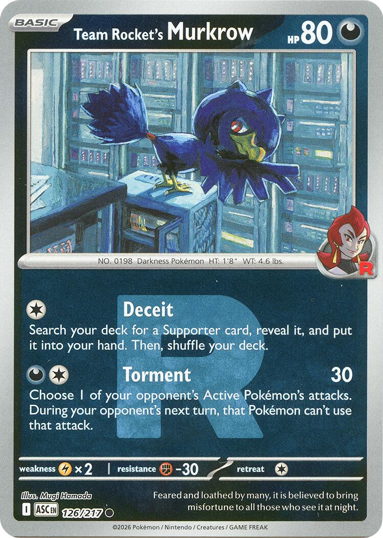 Team Rocket's Murkrow (126/217) (Team Rocket) [Mega Evolution: Ascended Heroes] | Cracking-Singles