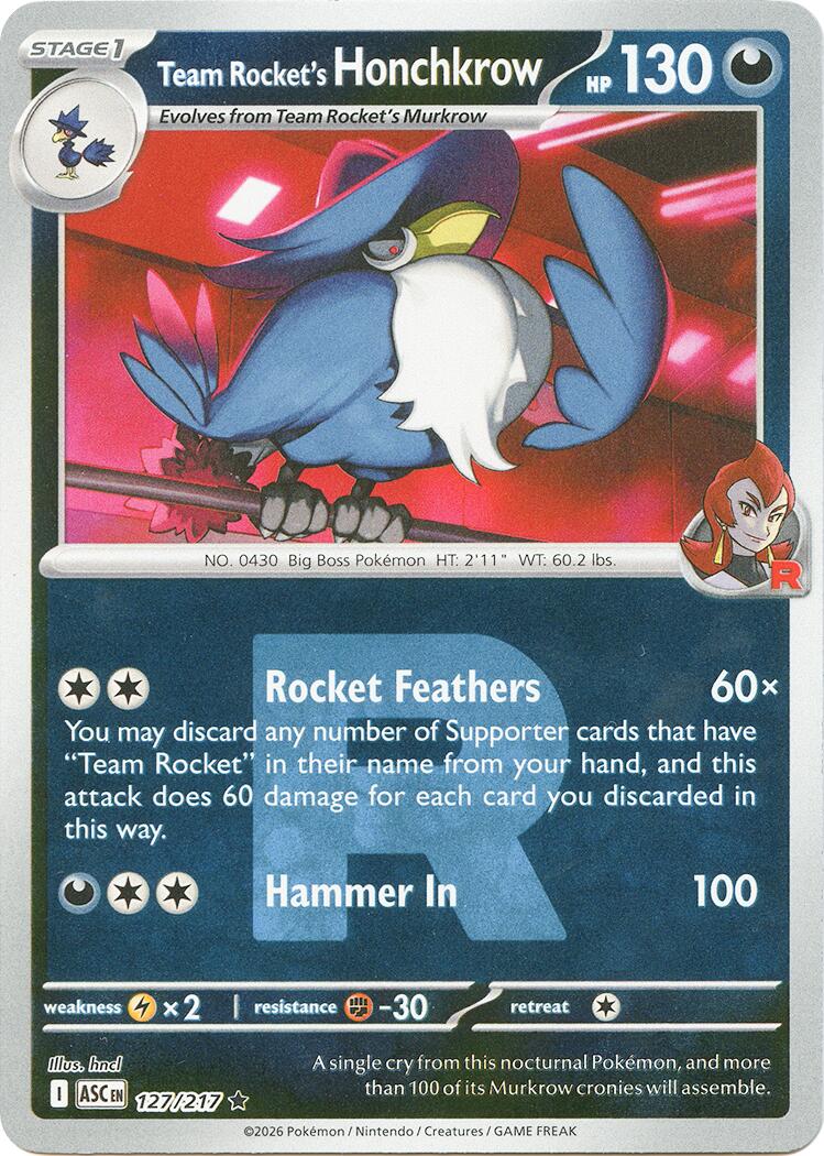 Team Rocket's Honchkrow (127/217) (Team Rocket) [Mega Evolution: Ascended Heroes] | Cracking-Singles