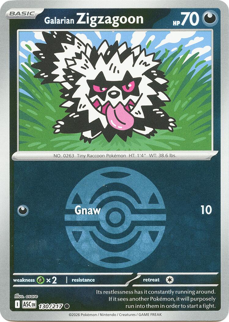 Galarian Zigzagoon (130/217) (Dusk Ball) [Mega Evolution: Ascended Heroes] | Cracking-Singles