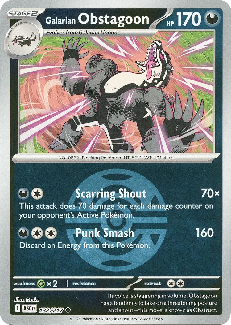 Galarian Obstagoon (132/217) (Dusk Ball) [Mega Evolution: Ascended Heroes] | Cracking-Singles