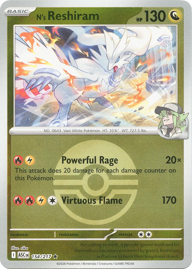 N's Reshiram (154/217) (Poke Ball) [Mega Evolution: Ascended Heroes] | Cracking-Singles