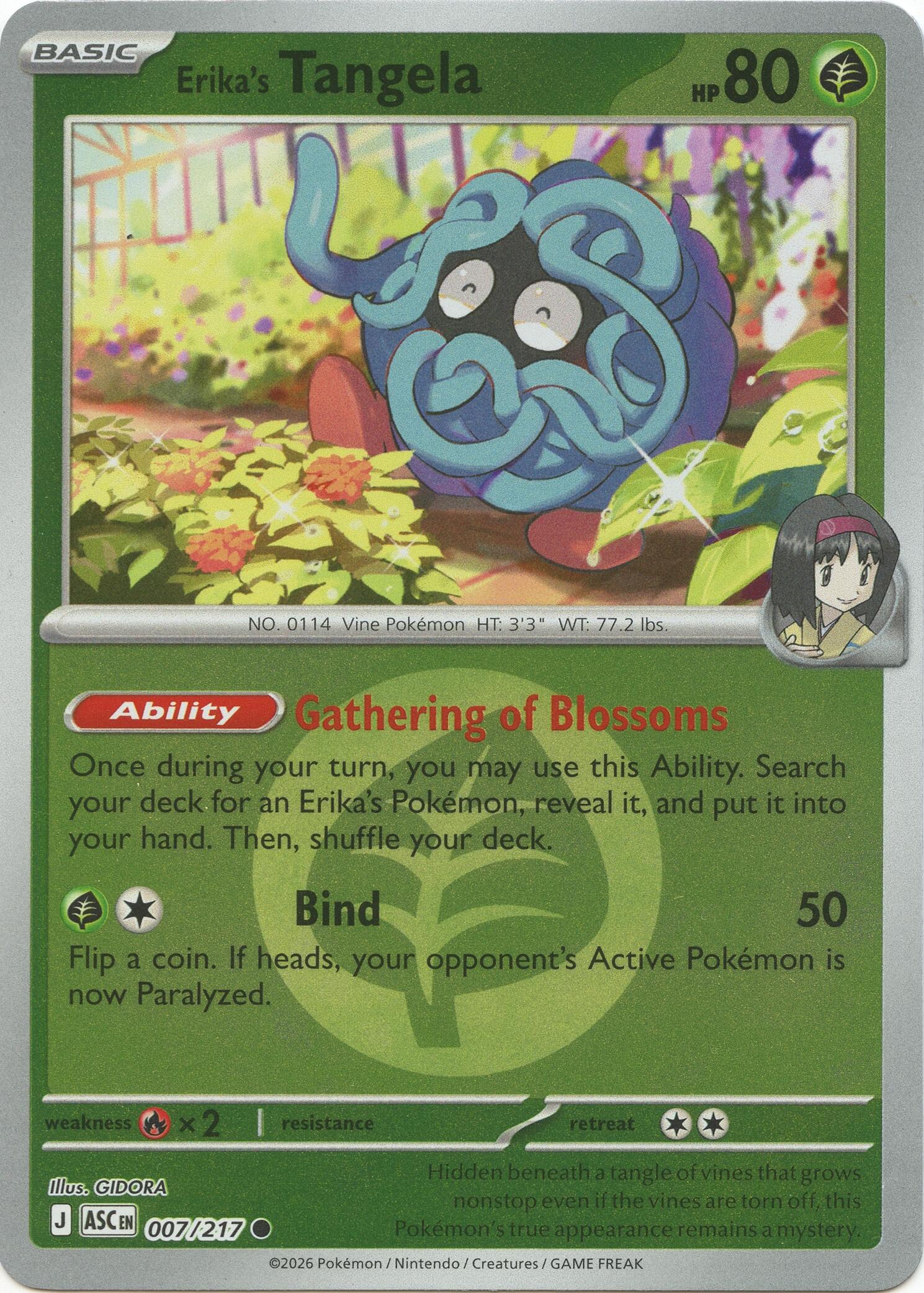 Erika's Tangela (007/217) (Energy Symbol Pattern) [Mega Evolution: Ascended Heroes] | Cracking-Singles