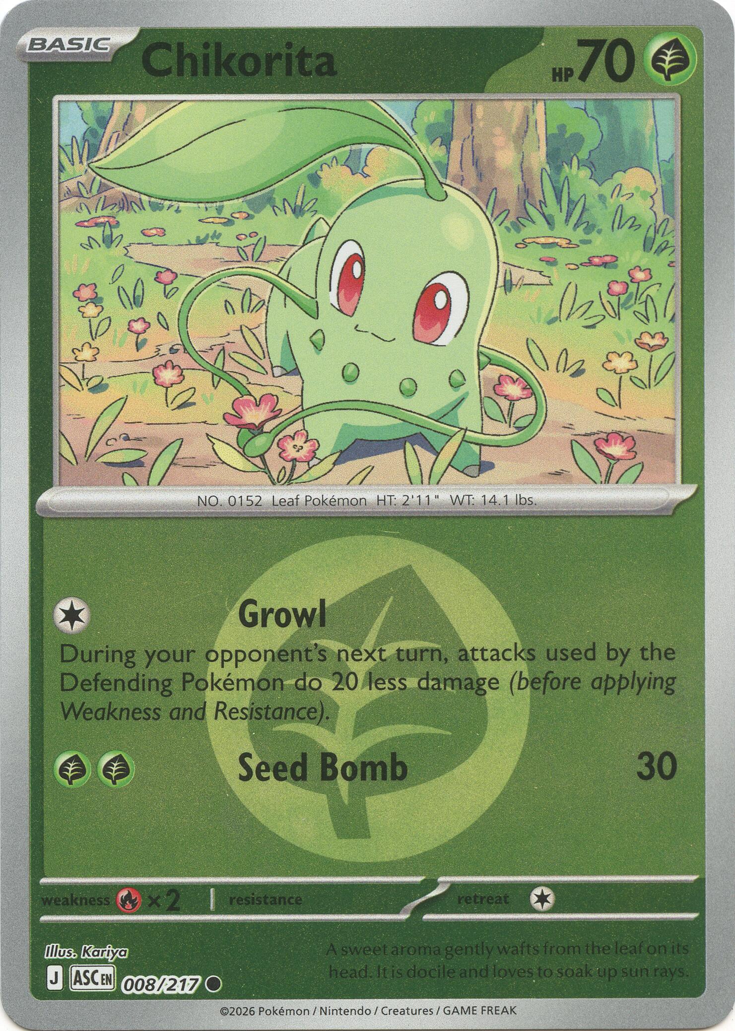 Chikorita (008/217) (Energy Symbol Pattern) [Mega Evolution: Ascended Heroes] | Cracking-Singles