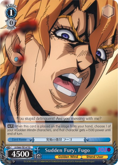 Sudden Fury, Fugo (JJ/S66-TE14 TD) [JoJo's Bizarre Adventure: Golden Wind] | Cracking-Singles