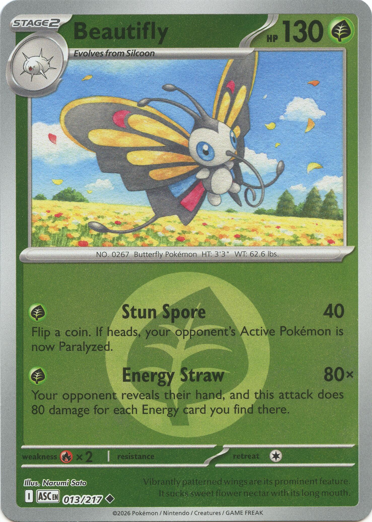 Beautifly (013/217) (Energy Symbol Pattern) [Mega Evolution: Ascended Heroes] | Cracking-Singles