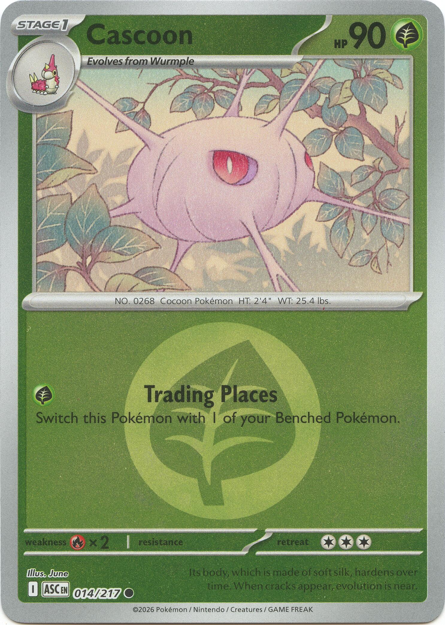Cascoon (014/217) (Energy Symbol Pattern) [Mega Evolution: Ascended Heroes] | Cracking-Singles