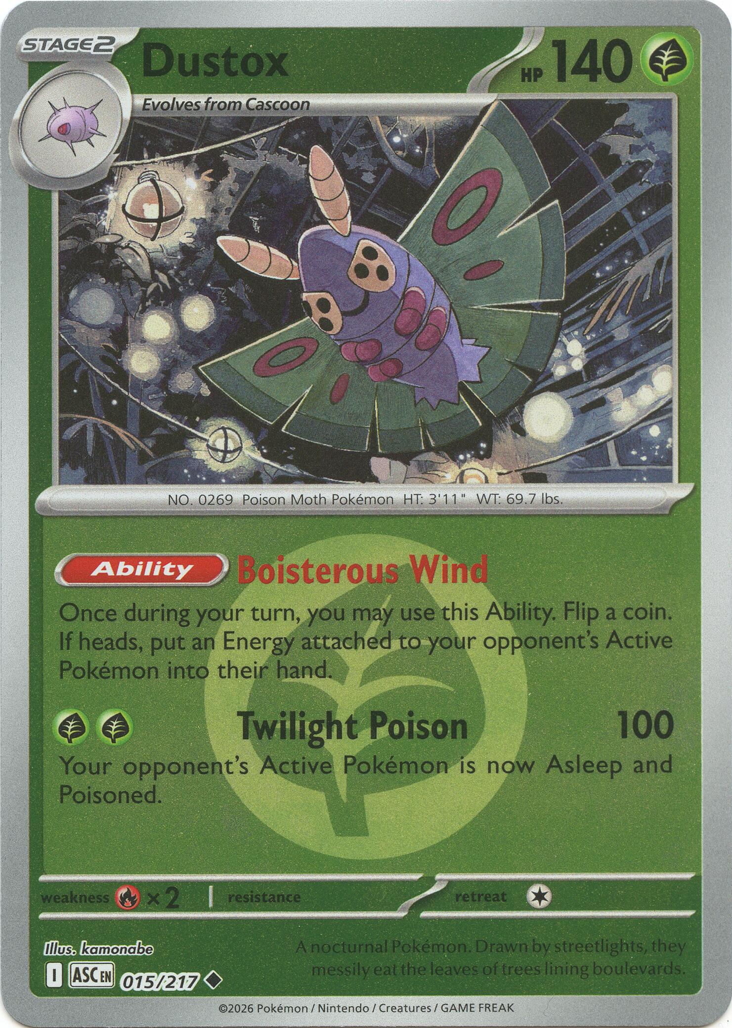 Dustox (015/217) (Energy Symbol Pattern) [Mega Evolution: Ascended Heroes] | Cracking-Singles