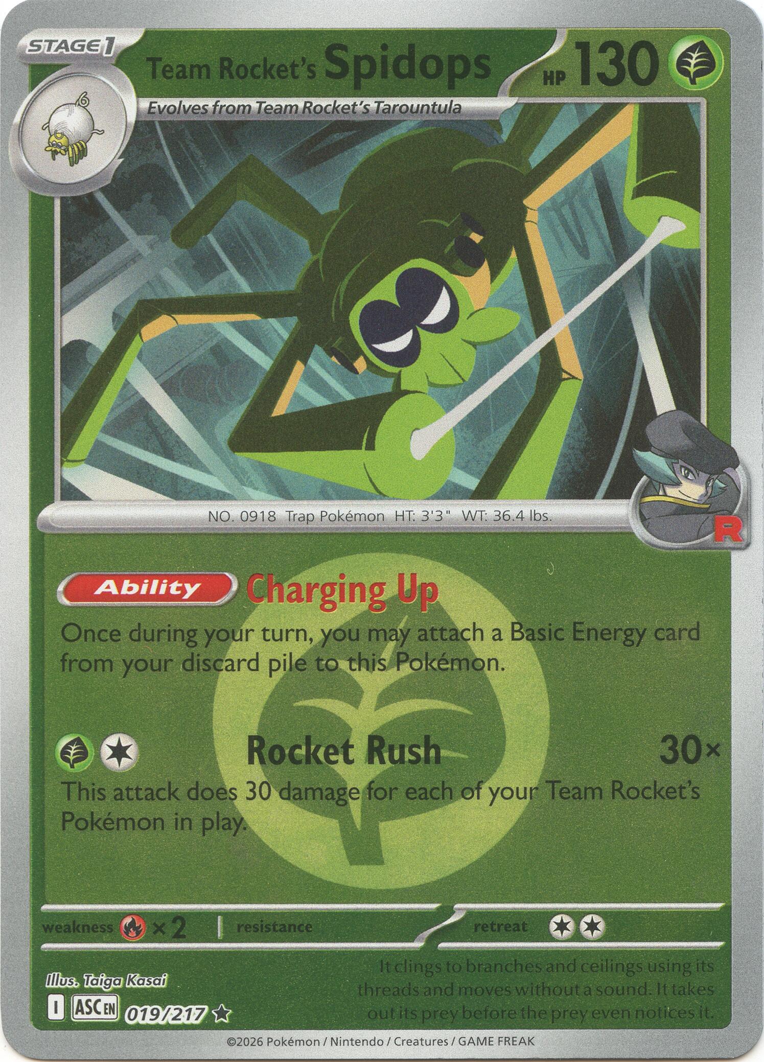 Team Rocket's Spidops (019/217) (Energy Symbol Pattern) [Mega Evolution: Ascended Heroes] | Cracking-Singles