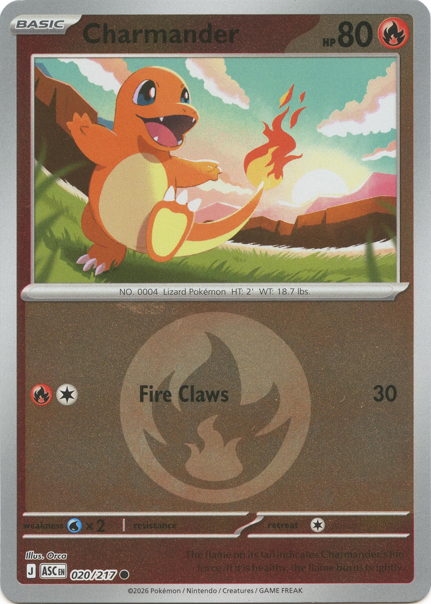 Charmander (020/217) (Energy Symbol Pattern) [Mega Evolution: Ascended Heroes] | Cracking-Singles