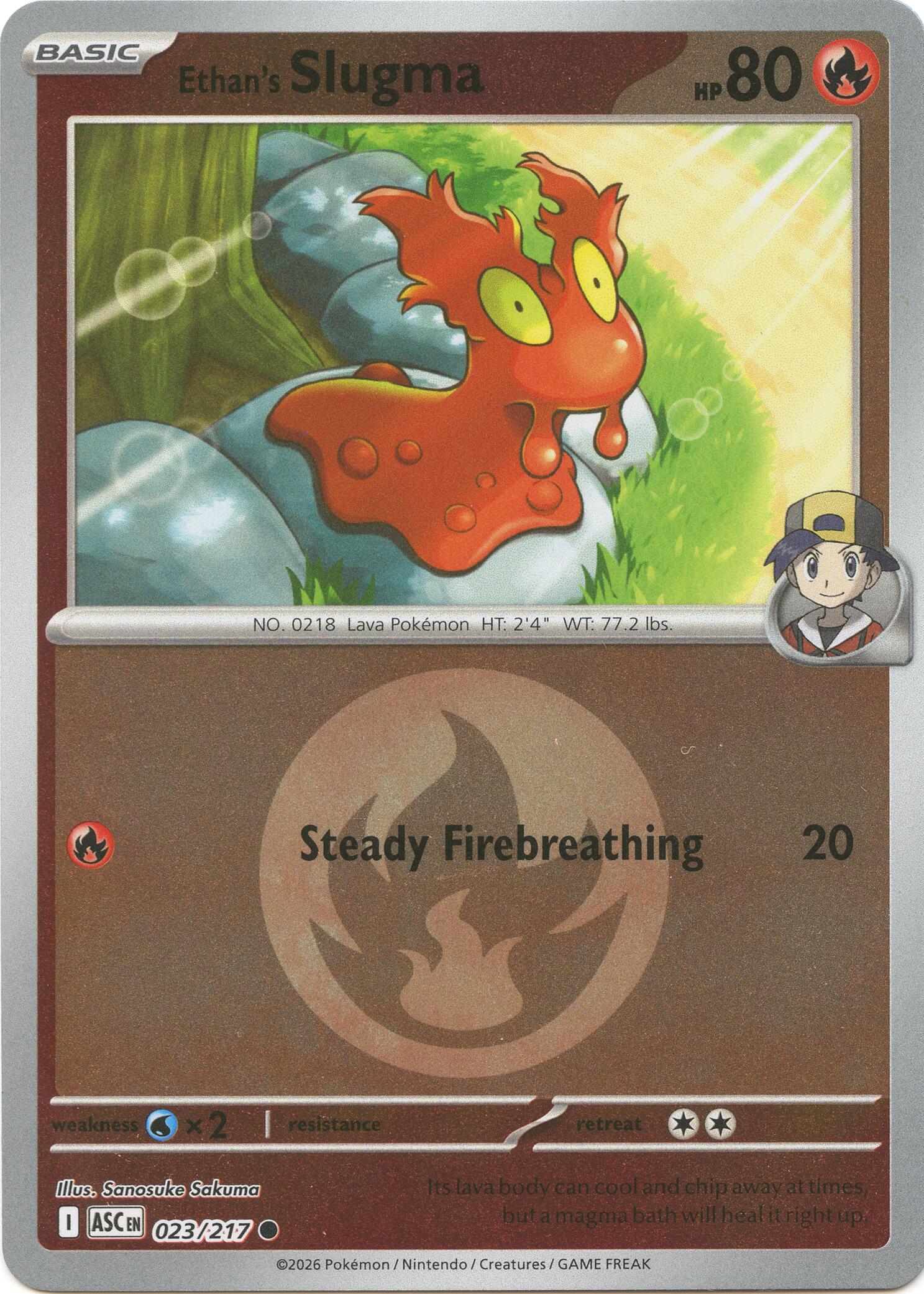 Ethan's Slugma (023/217) (Energy Symbol Pattern) [Mega Evolution: Ascended Heroes] | Cracking-Singles
