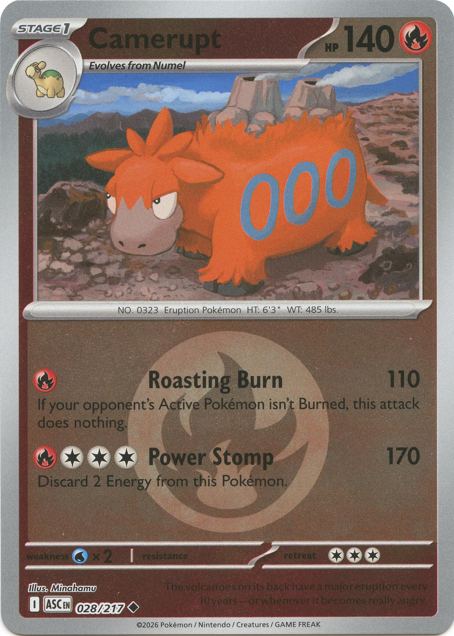 Camerupt (028/217) (Energy Symbol Pattern) [Mega Evolution: Ascended Heroes] | Cracking-Singles