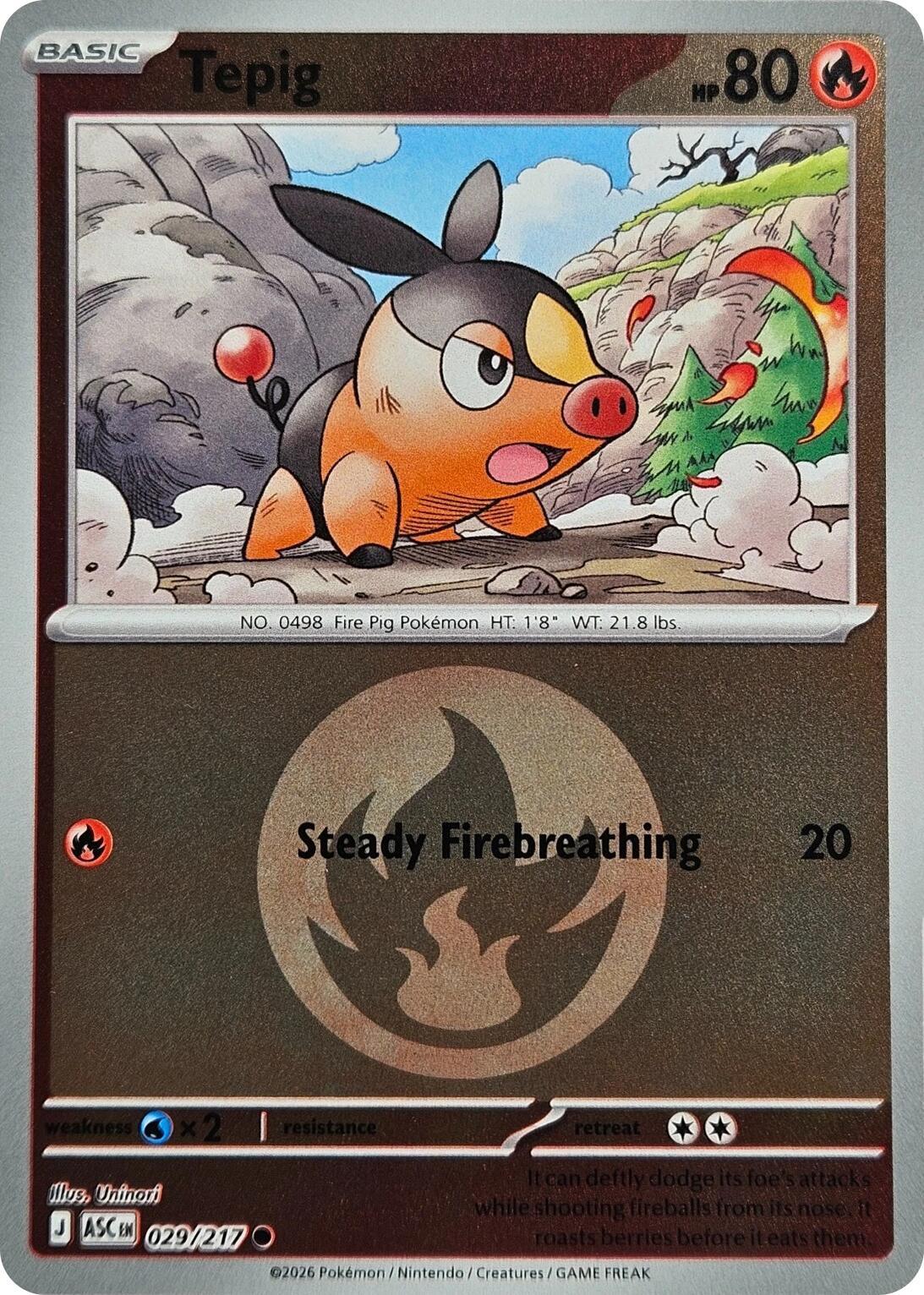 Tepig (029/217) (Energy Symbol Pattern) [Mega Evolution: Ascended Heroes] | Cracking-Singles
